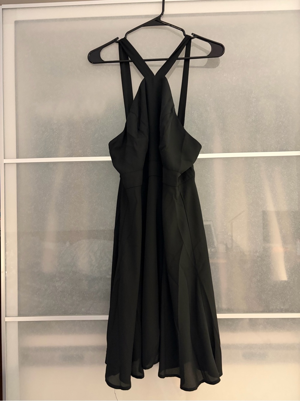 Amazon Black Strappy Fit-and-Flare Midi Dress